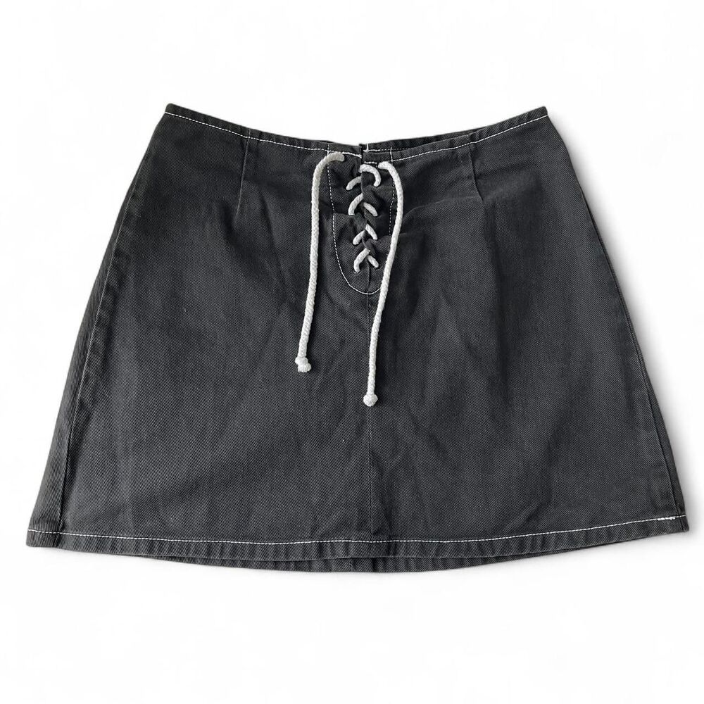 Paris Blues Black Lace-Up Mini Skirt